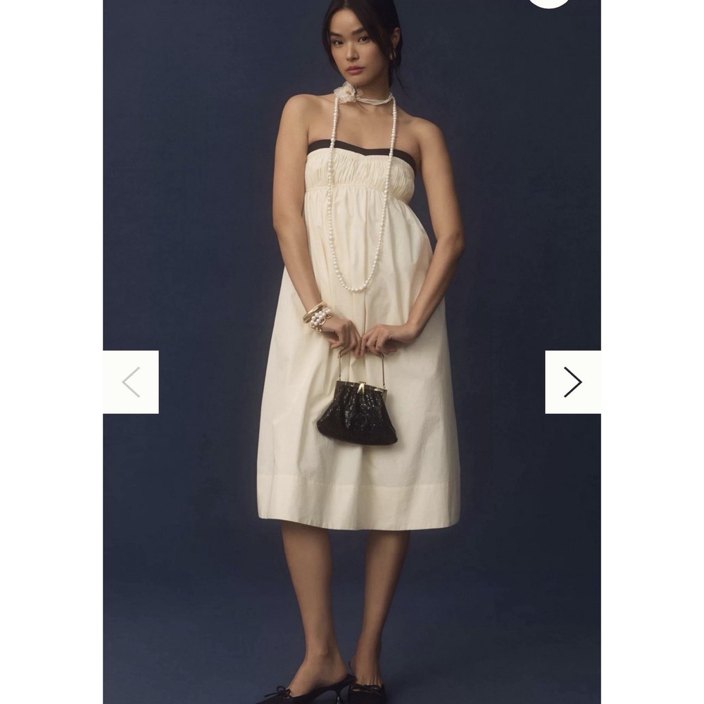 anthropologie Maeve Strapless Pintuck Open-Back Dress Plus Sz 3x NEW Wedding